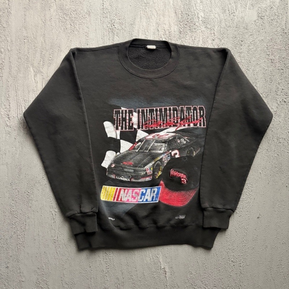 Vintage Dale Earnhardt Nascar Sweatshirt XL Black 1990s The Intimidator
